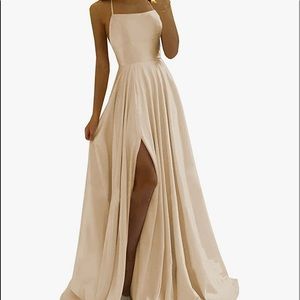 POMUYOO Brand New prom/bridesmaids dress/gown. Champagne color. Size 10.